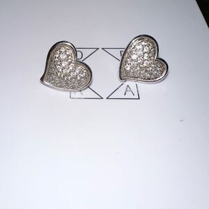 Sterling Silver and cubic zirconia Heart Earrings